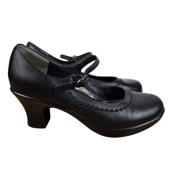 Dansko Bett Nappa Mary Jane Pumps Sz 37 US 6.5 - 7 Black Block Heel - Picture 3 of 12